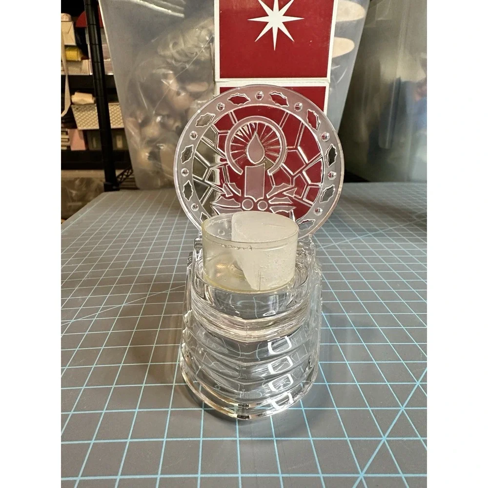 Mikasa Lead Crystal Germany Holiday Glow Votive Christmas Candle Holder